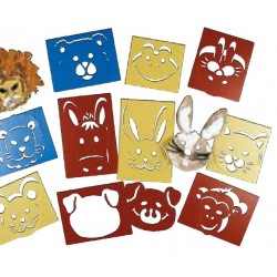 (L) PLANTILLAS MASCARAS MAXI ANIMALES 10 UDS