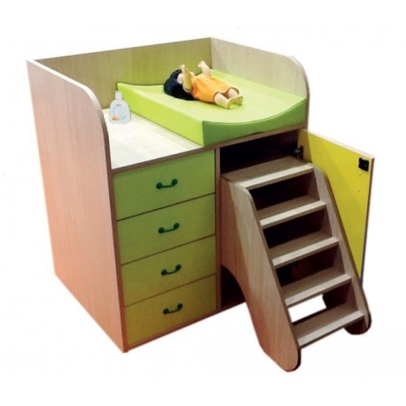 MUEBLE CAMBIADOR CON ESCALERA Y CAJONES