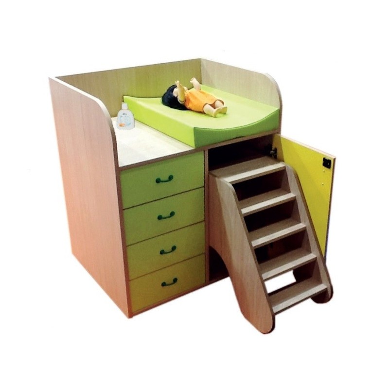 MUEBLE CAMBIADOR CON ESCALERA Y CAJONES