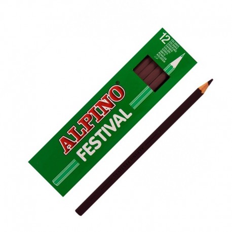 LAPIZ ALPINO FESTIVAL C/12 MARRON OSCURO