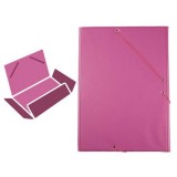 CARPETA DE GOMAS Y SOLAPAS FOLIO PVC FUCSIA