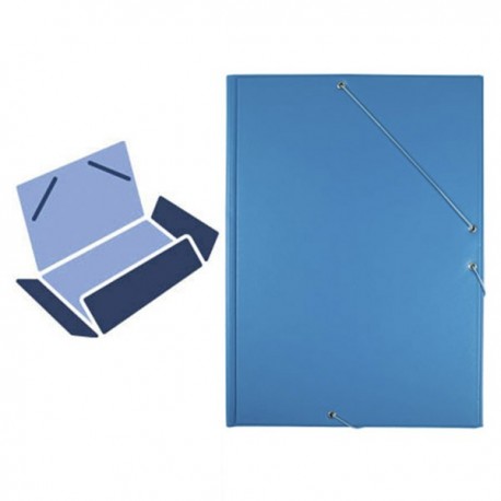 CARPETA DE GOMAS Y SOLAPAS FOLIO PVC CELESTE