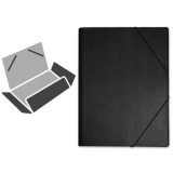 CARPETA DE GOMAS Y SOLAPAS FOLIO PVC NEGRA