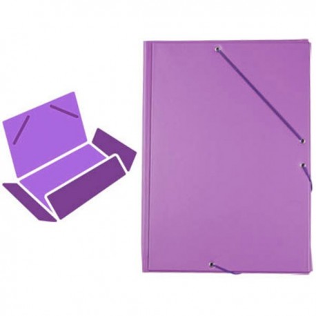 CARPETA DE GOMAS Y SOLAPAS FOLIO PVC VIOLETA