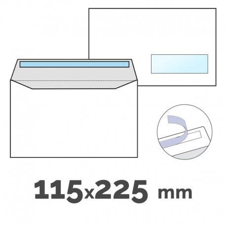 SOBRE AMERICANO VENTANA DCHA 115X225 C/500 UDS