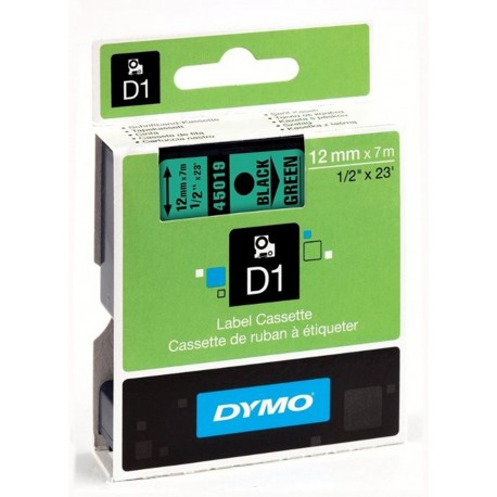 (L) CINTA DYMO D1 12MM X 7M NEGRO/VERDE 45019