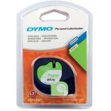 CINTA DYMO LETRATAG 12MM PAPEL NEGRO/BLANCO 91200