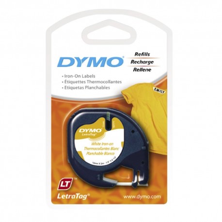 (L) CINTA DYMO LETRATAG TRANSFER NEGRO/BLANCO