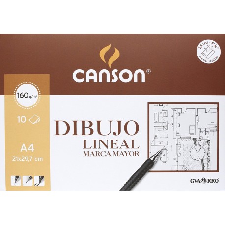 (L) LAMINA DIBUJO LINEAL GUARRO A4 160 GR 10 HOJAS