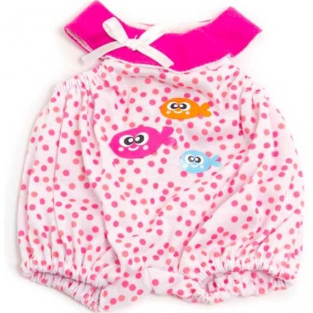 (L) PIJAMA CALOR PUNTOS ROSA PARA MUÑECOS 32 CM