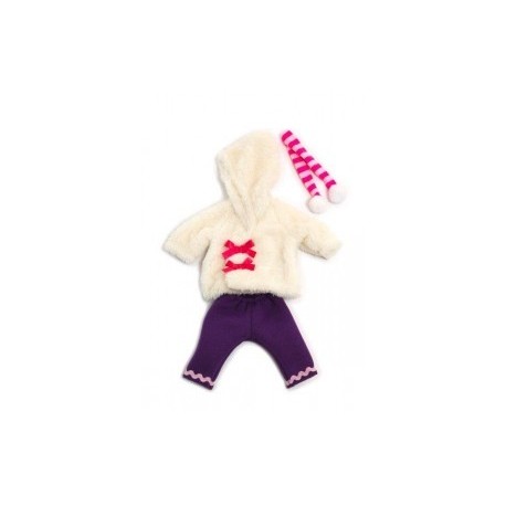 (L) CONJUNTO FRIO PELO BLANCO PARA MUÑECOS DE 32 C