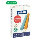 TIZA MILAN ANTIPOLVO C/10 BARRAS COLORES