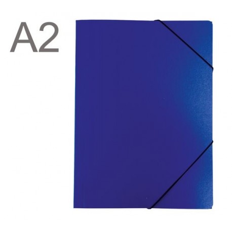 CARPETA CARTON CON GOMAS 72X52 CMS DIN A2 AZUL