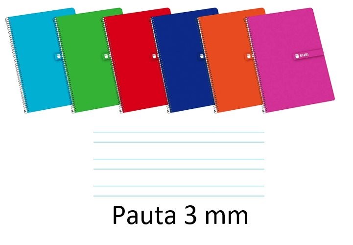 Cuaderno Enri Folio Tapa Dura 80h Pauta 3 Mm
