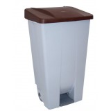 CONTENEDOR RUEDAS Y PEDAL TAPA MARRON 120 LITROS 