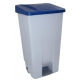 CONTENEDOR RUEDAS Y PEDAL TAPA AZUL 120 LITROS 