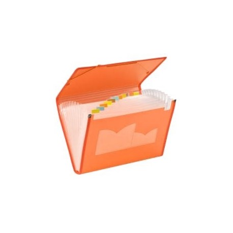 CARPETA CLASIFICADORA PLÁSTICO GOMAS NARANJA