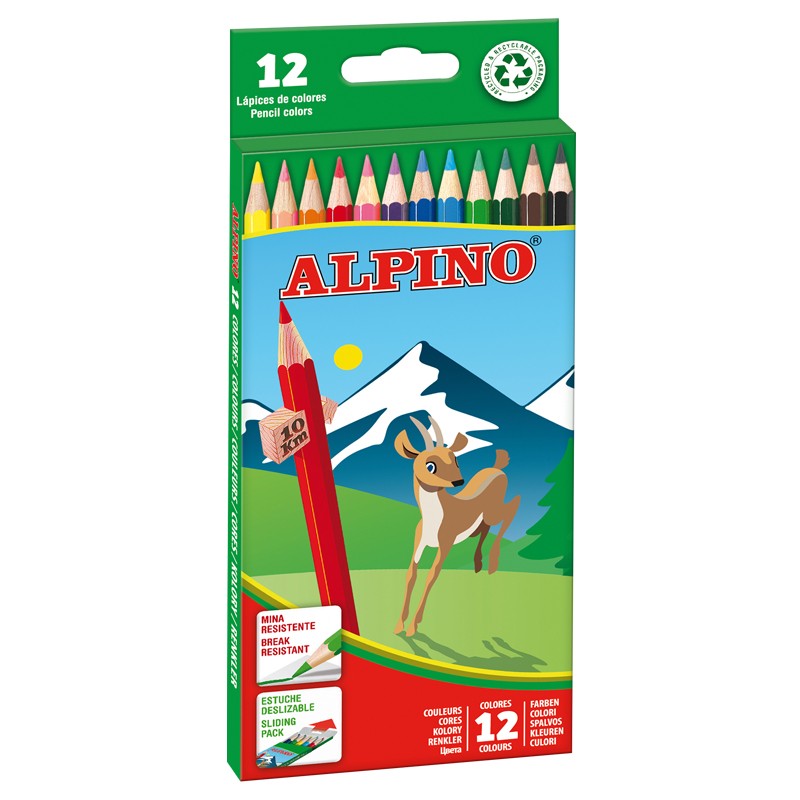 Rotuladores Alpino caja de 12 colores surtidos
