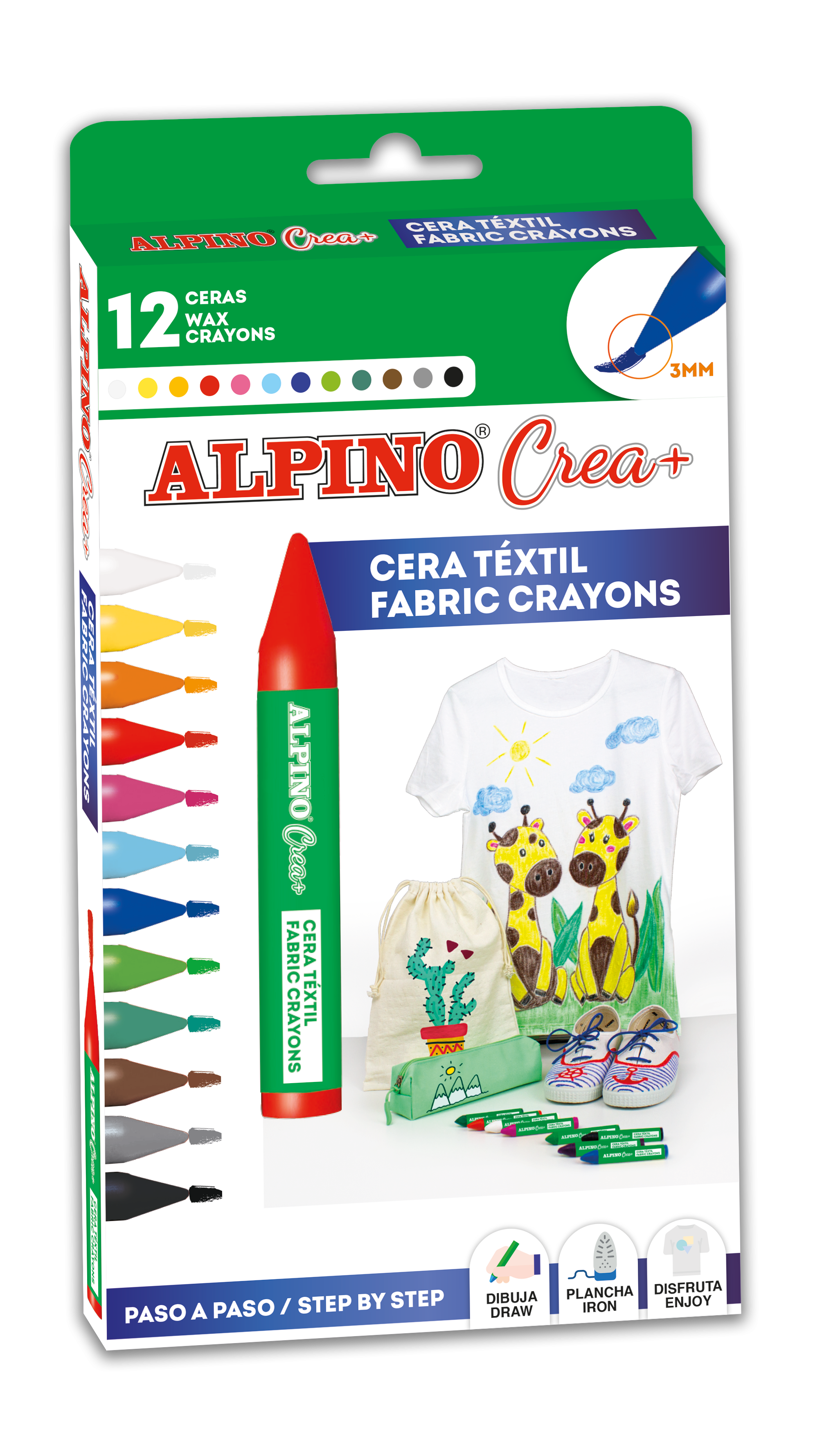 Alpino Crea Rotulador textil 10
