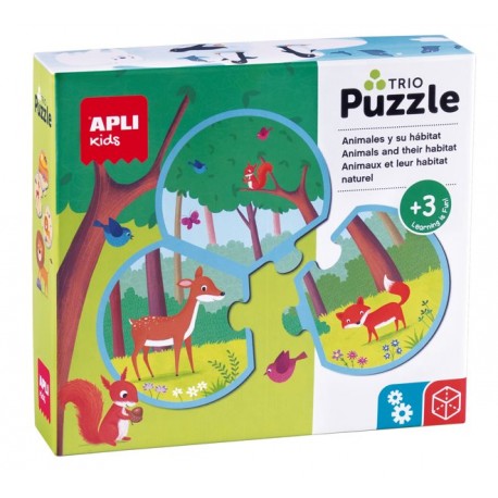 PUZZLE TRIO ANIMALES Y SU HABITAT