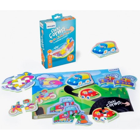 (L) SET 6 PUZZLES SILUETAS TRANSPORTES