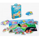 (L) SET 6 PUZZLES SILUETAS TRANSPORTES