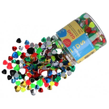 GEMAS DECORATIVAS CORAZONES BOTE 720 UDS