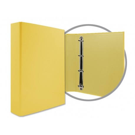 CARPETA FORRADA A4 4 ANILLAS 40MM AMARILLA