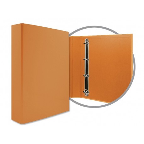 CARPETA FORRADA A4 4 ANILLAS 40MM NARANJA