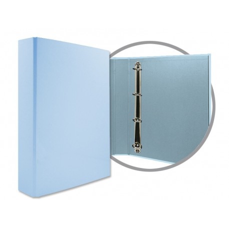 CARPETA FORRADA A4 4 ANILLAS 40MM AZUL CLARO