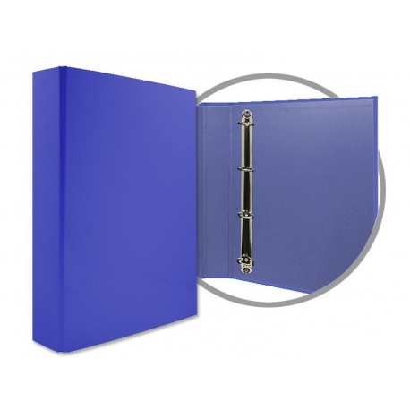 CARPETA FORRADA A4 4 ANILLAS 40MM AZUL OSCURO