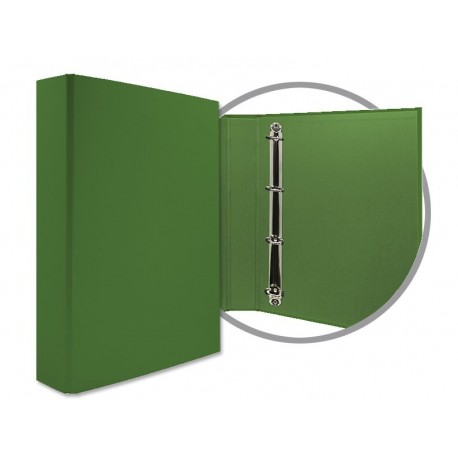 CARPETA FORRADA A4 4 ANILLAS 40MM VERDE OSCURO