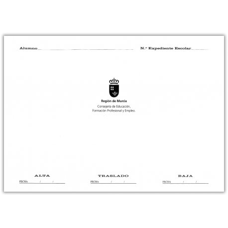 CARPETA EXPEDIENTE ESCOLAR ALUMNO