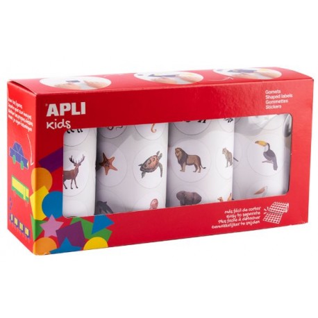 GOMETS APLI FAMILIAS ANIMALES PACK 4 ROLLOS