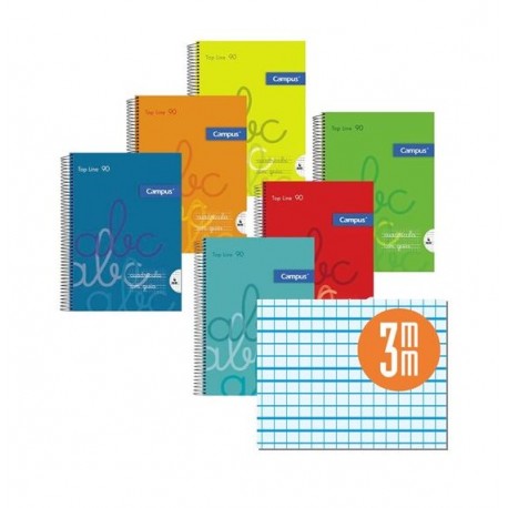 CUADERNO A5 CAMPUS PP 80H 90G CUAD. PAUTADA 3MM