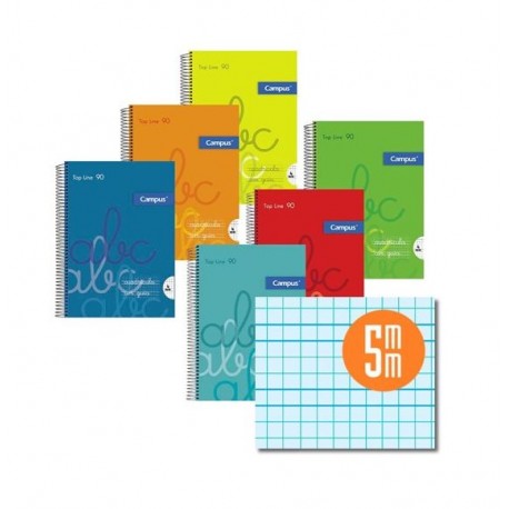 CUADERNO A5 CAMPUS PP 80H 90G CUAD. PAUTADA 5MM