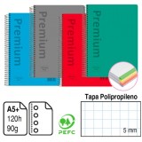 CUADERNO PREMIUM POLIPROPILENO A5 120H 90GR