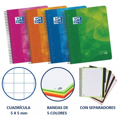 CUADERNO OXFORD EUROPEAN BOOK 4 PP A4 120H+SEP