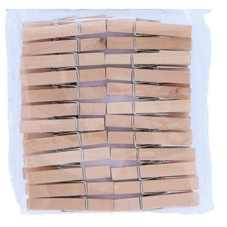 PINZAS MEDIANAS 48X7 MM MADERA NATURAL 48 UDS