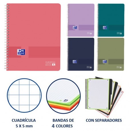 CUADERNO OXFORD EUROPEAN BOOK 4 PP A4 120H+SEP
