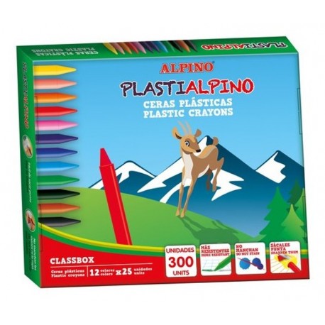 (L) CERAS PLASTIALPINO PACK 300 COLORES SURTIDOS