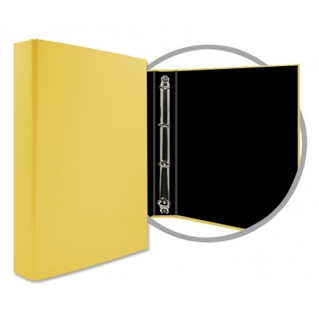 CARPETA FORRADA FOLIO 4 ANILLAS 25MM AMARILLA