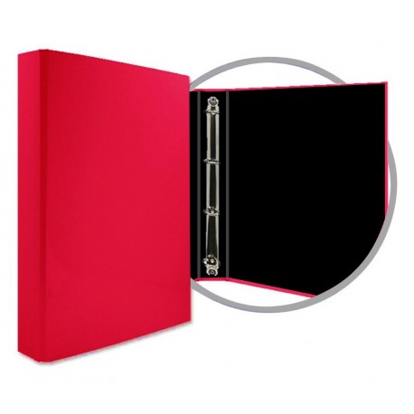 CARPETA FORRADA FOLIO 4 ANILLAS 25MM ROJA