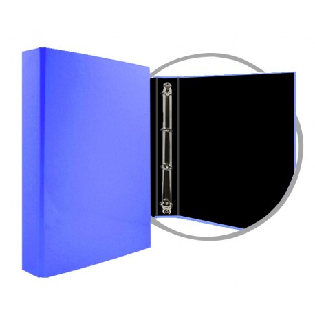 CARPETA FORRADA FOLIO 4 ANILLAS 25MM AZUL