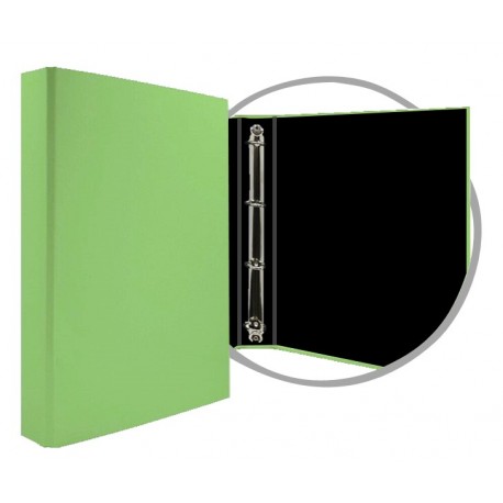 CARPETA FORRADA FOLIO 4 ANILLAS 25MM VERDE