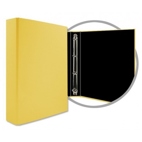 CARPETA FORRADA FOLIO 4 ANILLAS 40MM AMARILLA