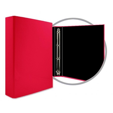 CARPETA FORRADA FOLIO 4 ANILLAS 40MM ROJA