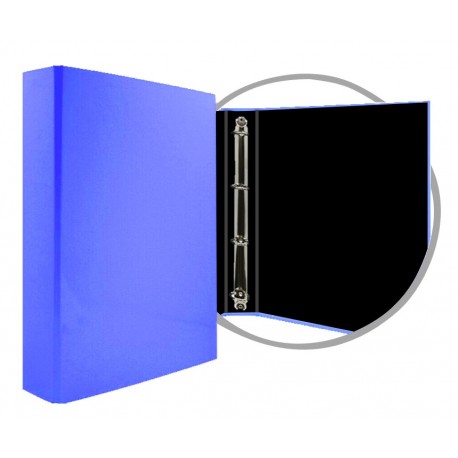 CARPETA FORRADA FOLIO 4 ANILLAS 40MM AZUL