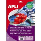 (L) ETIQUETAS APLI 10601 CD/DVD 117 PERMANENTE 