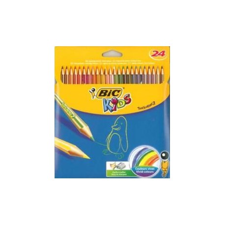 LAPIZ COLORES BIC KIDS TROPICOLORS C/24 SURTIDOS 